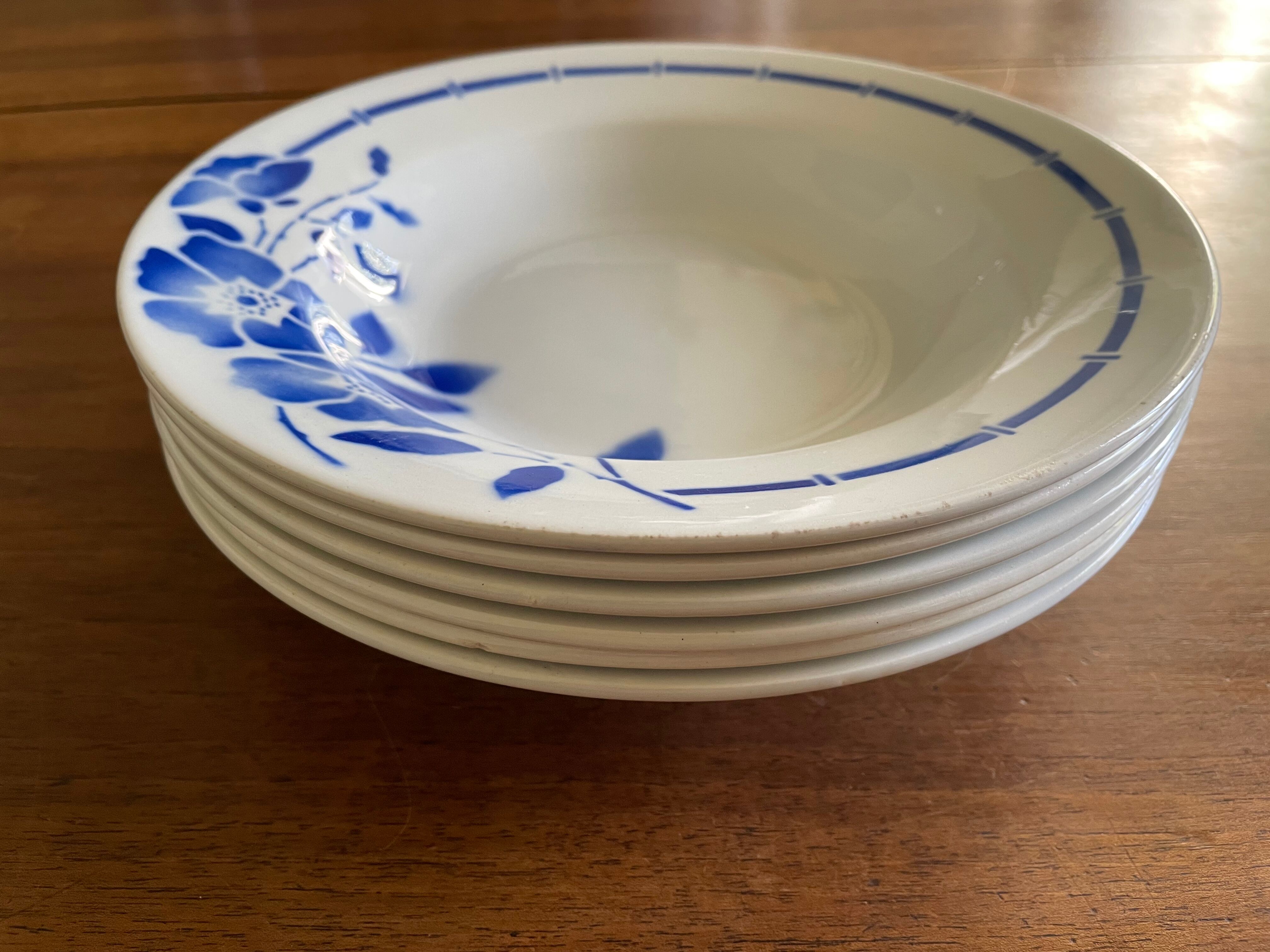 Hollow plates ceranord saint amand blue flower