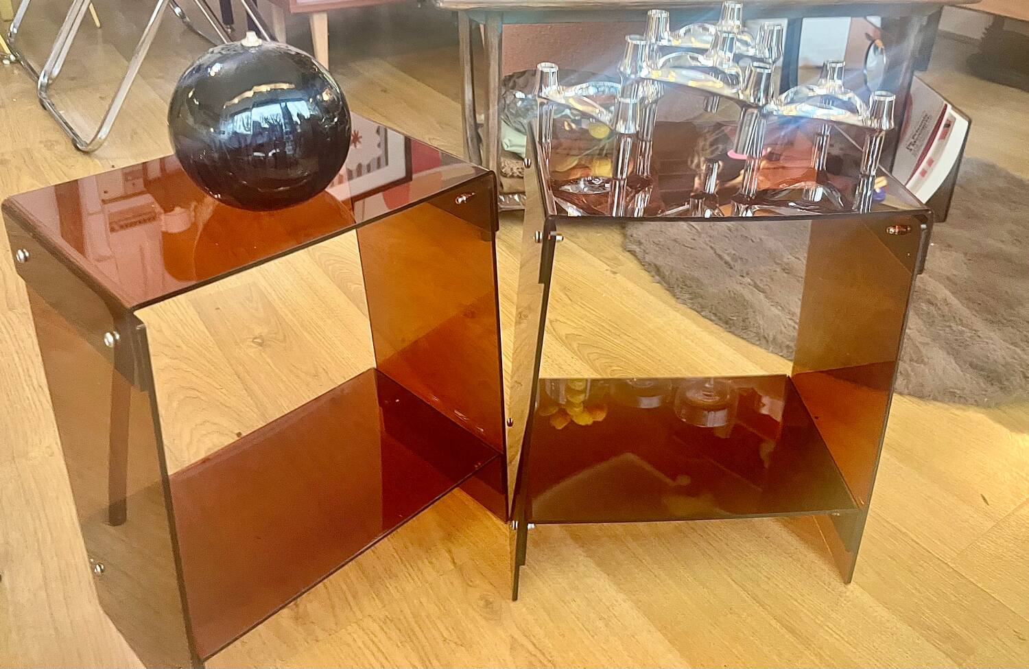 Pair of Roche Bobois bedside tables or sofa ends