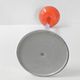 VINTAGE 1970s METAL ASH TRAY ON A STAND ORANGE LACQUER & CHROME 70S SPACE AGE