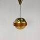 Mid Century Scandinavian Brass and Teak Pendant, 1960s