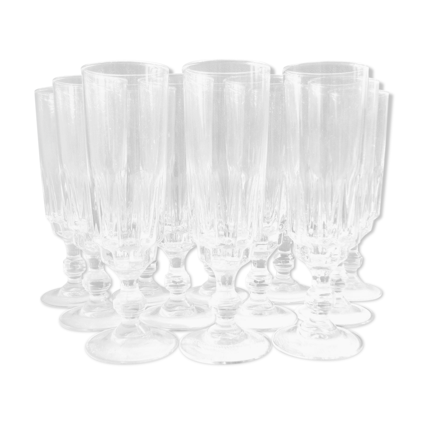 Set de 12 verres flûtes à champagne, 1940