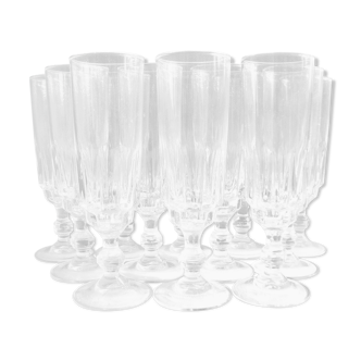 Set of 12 glasses champagne flutes, 1940