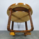Table basse en placage de noyer Art Déco, Tchécoslovaquie, années 1930