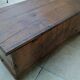 Antique marriage chest castle 17th century solid oak