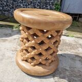 Tabouret Africain Bamiléké Brun Naturel