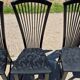 Set 4 postmodern black lacquer dining chairs 1980s