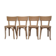 4 chaises baumann vintage en bois brut