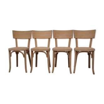 4 chairs vintage wood baumann