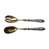 Filled silver salad serving cutlery, minerva hallmark