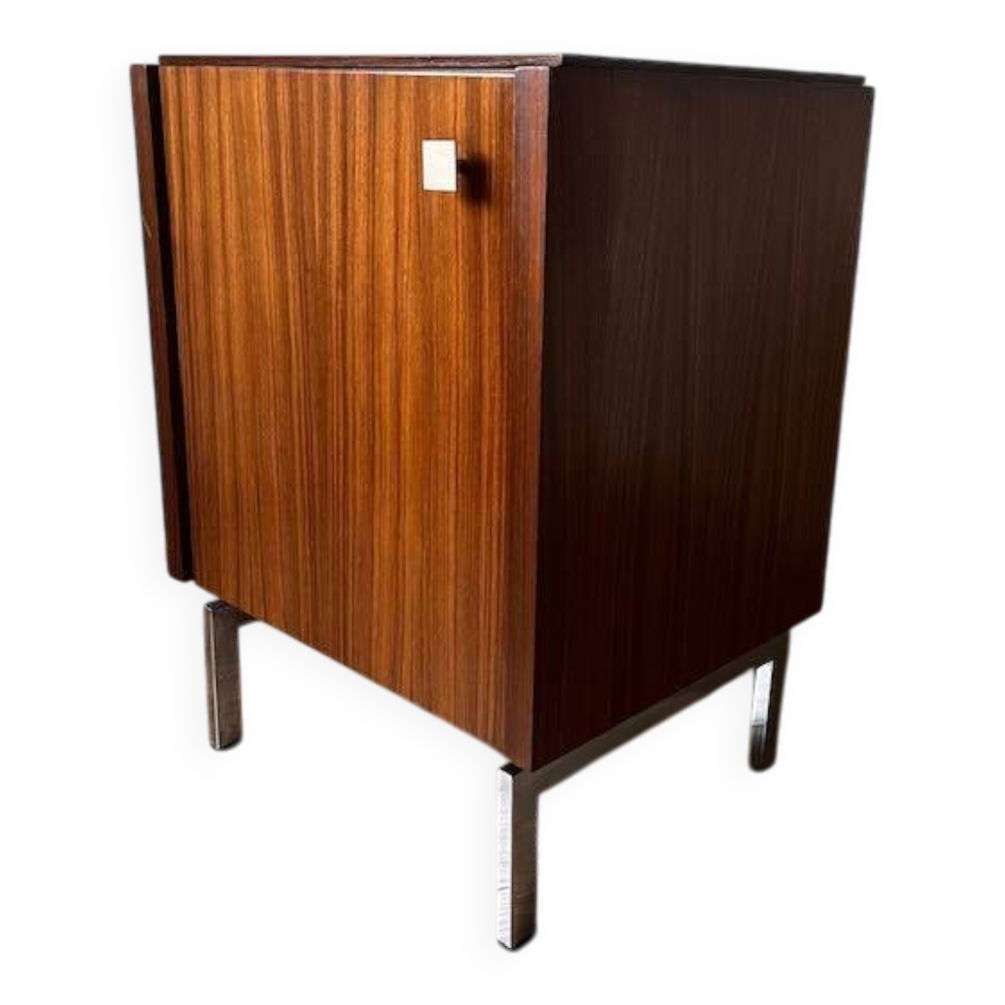 Meuble de rangement teck et chrome