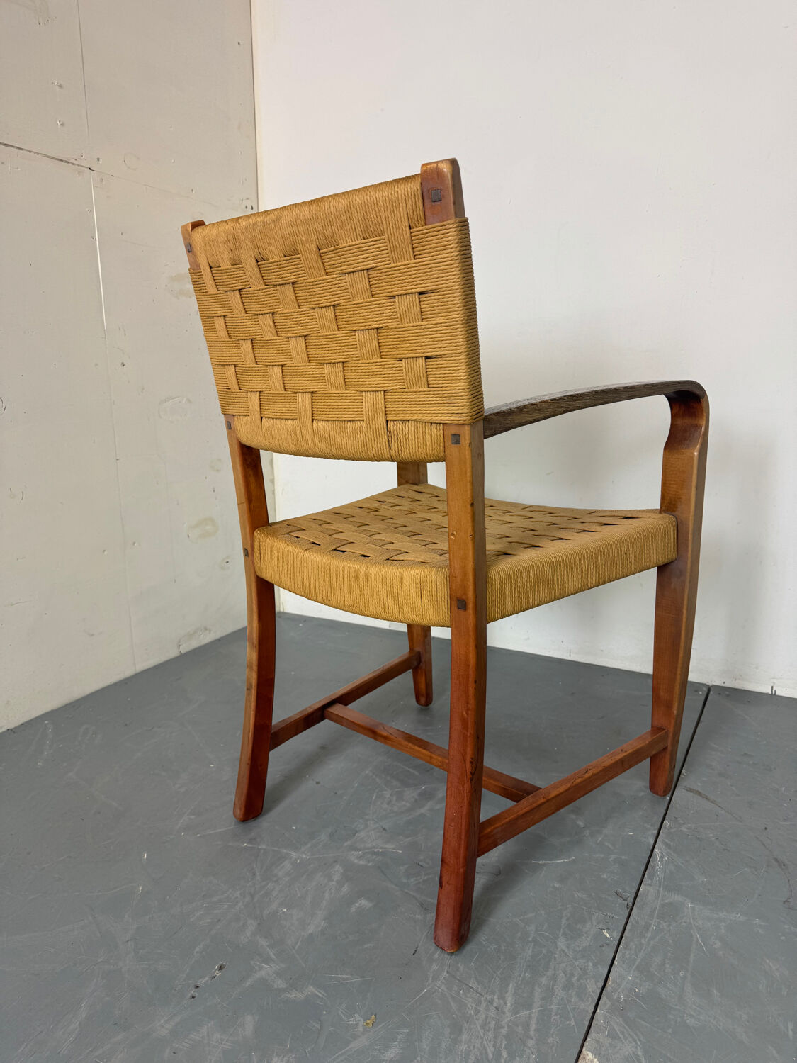 High quality Scandinavian Style Wood and Rope Armchair, 1970s