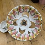 Vintage white ceramic pendant light with patterns