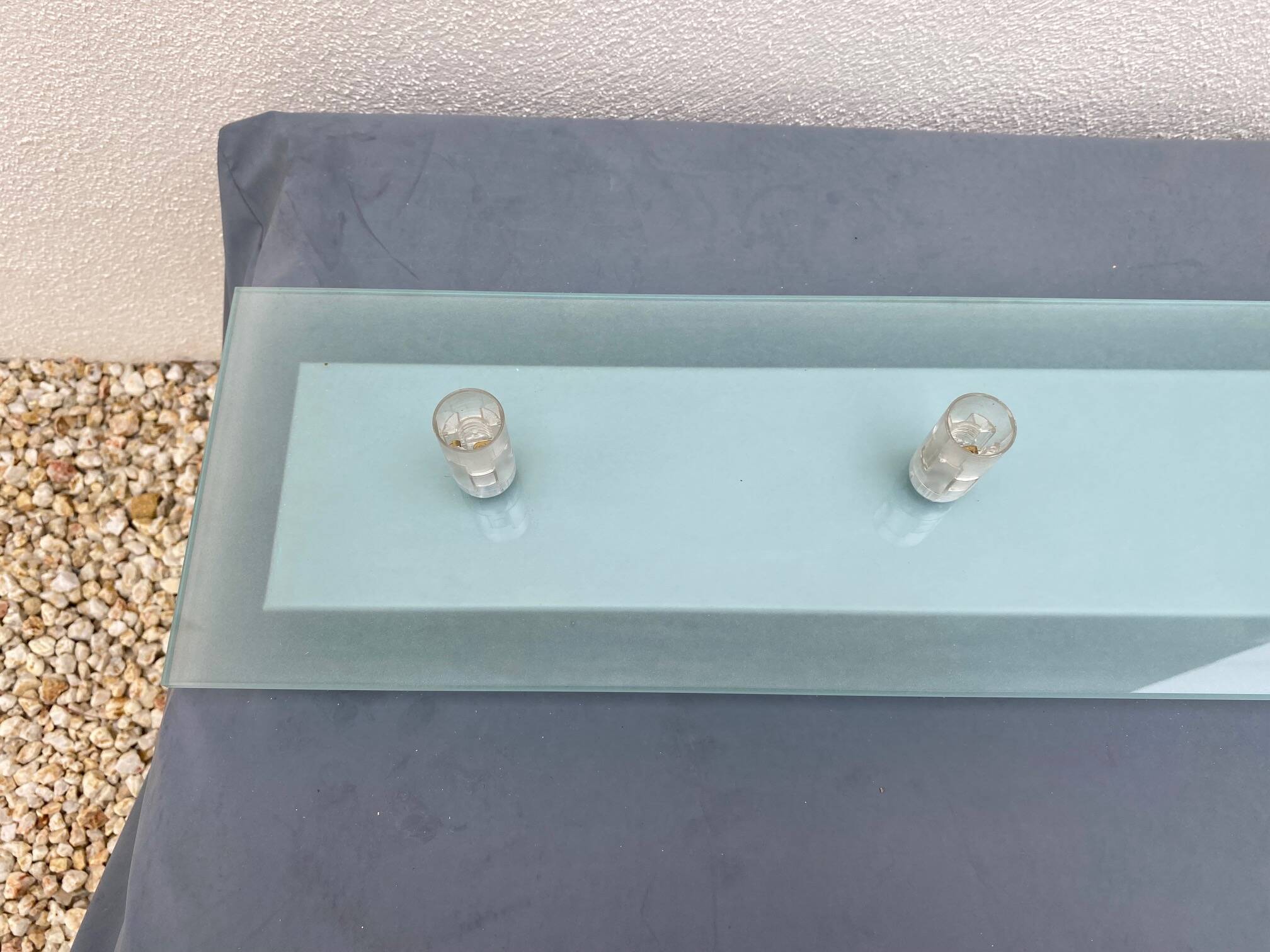 Fontana arte ceiling lamp suspenion design ceiling tempered glass 70s