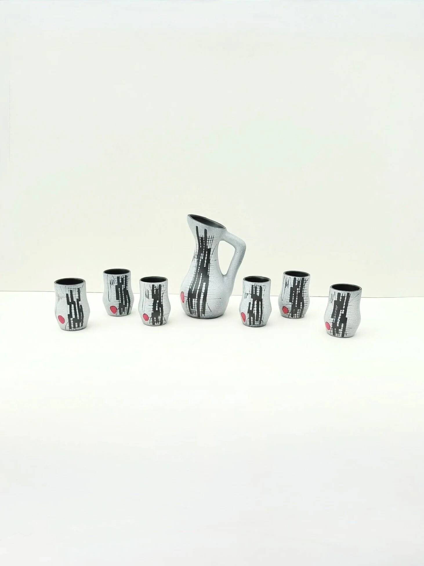 Ceramic orangeade service by François Caleca - Vallauris, France 1960