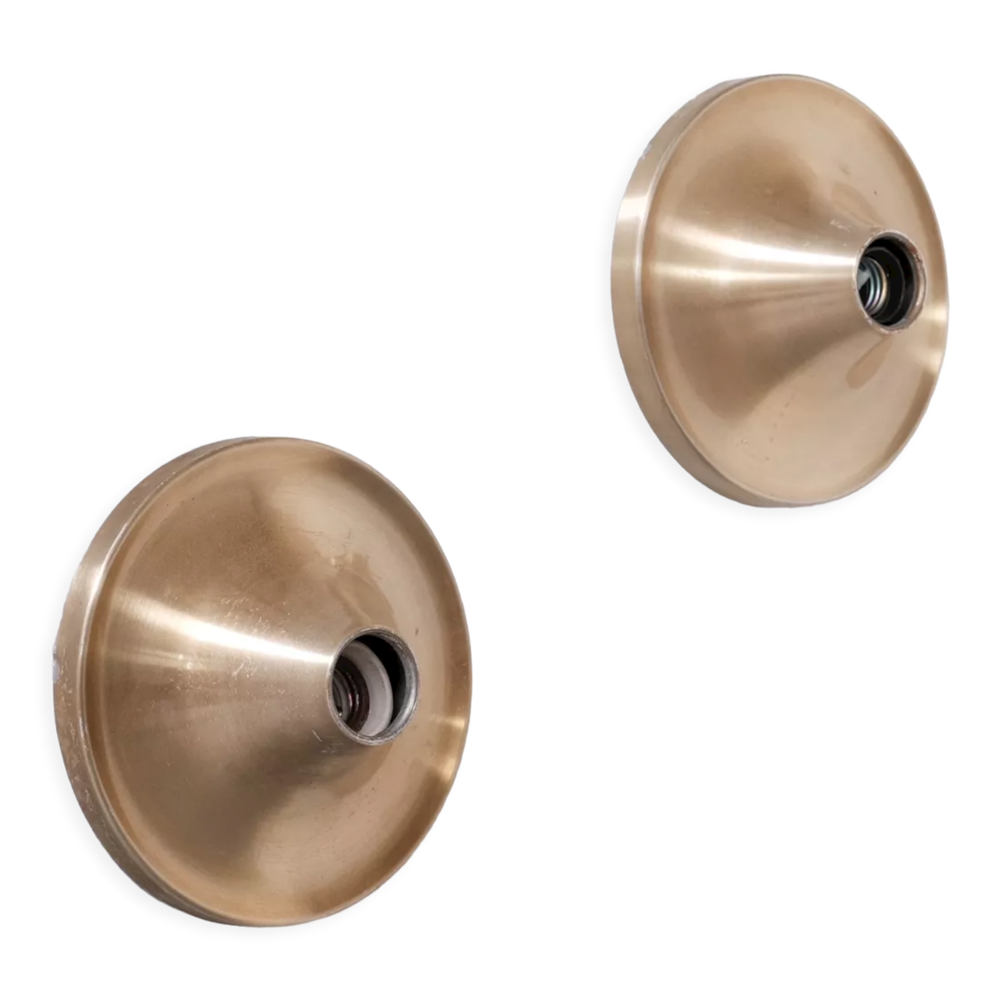 Pair of Mid-Century Italian Brass Wall or Ceiling Sconces (2 Pairs available)