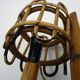 Pair of bamboo rattan lantern wall lights. 50s 60s