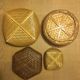 Wall composition of 4 wicker and vintage rattan baskets