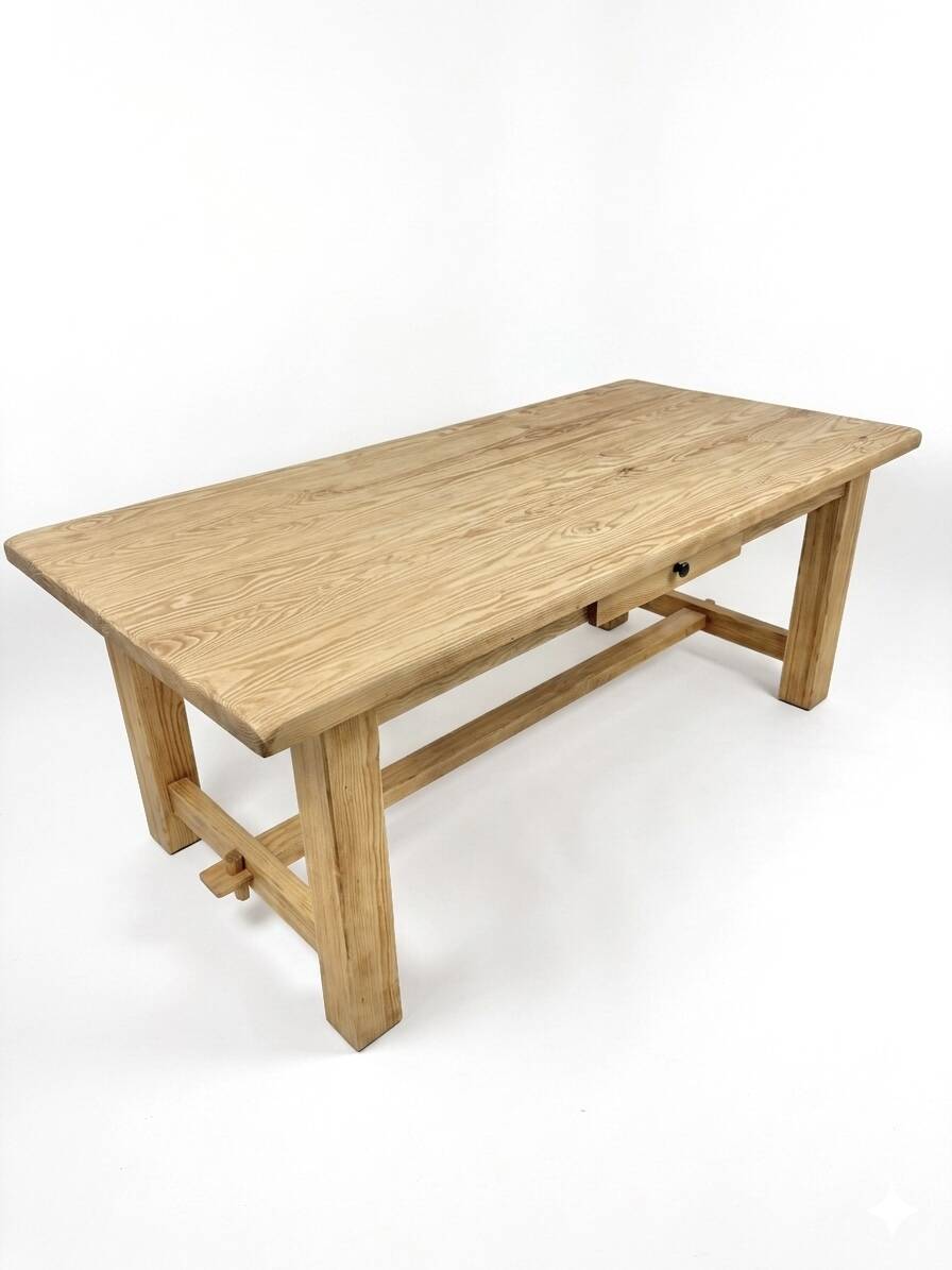 Large farmhouse table in solid ash