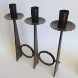 Black wrought iron candle holder 50s