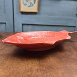 Large vintage fish platter Surtis Portugal in coral earthenware.