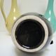 Three ceramic enamels design 60s soliflores black yellow green