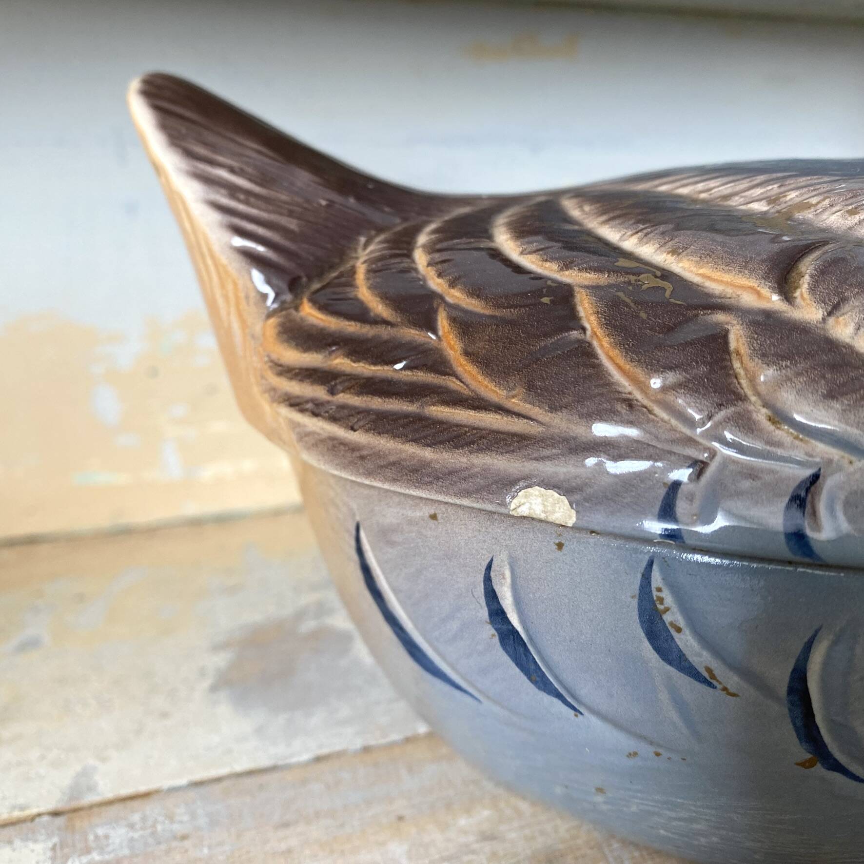 Ceramic partridge, zoomorphic terrines by Michet Caugant.