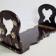 Folding bookends in wood and mother-of-pearl