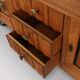 Art Deco brutalist Belgian Oak and Brass Sideboard, 1940s