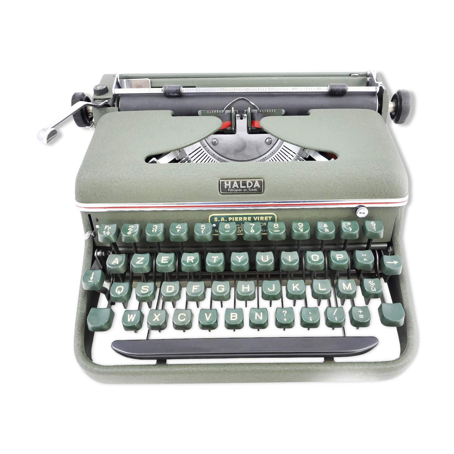 Machine à écrire halda verte portable 1958