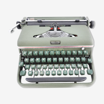 Portable green halda typewriter 1958
