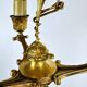 Pair of candelabra with a crane in gilded bronze, bamboo model.