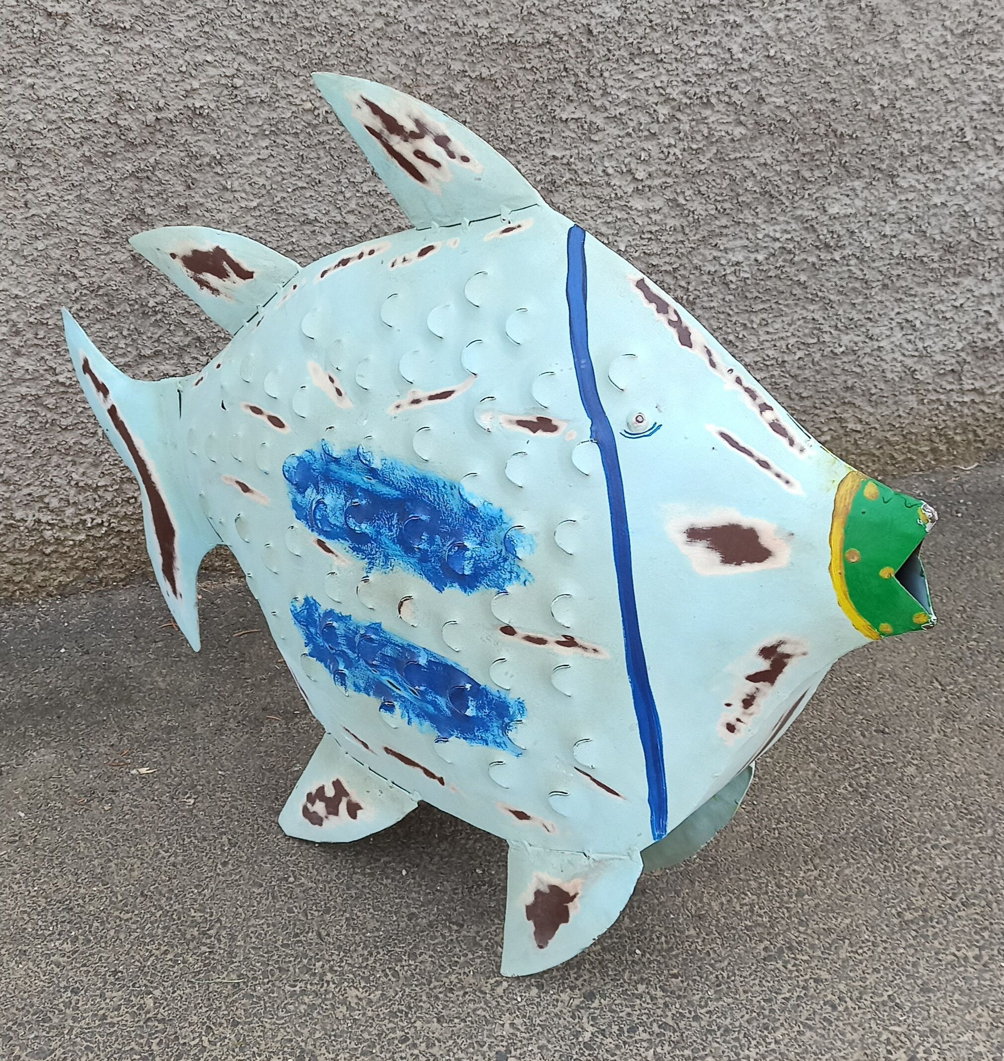 Blue metal fish