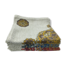Set de 12 serviettes de table anciens fleurie en coton