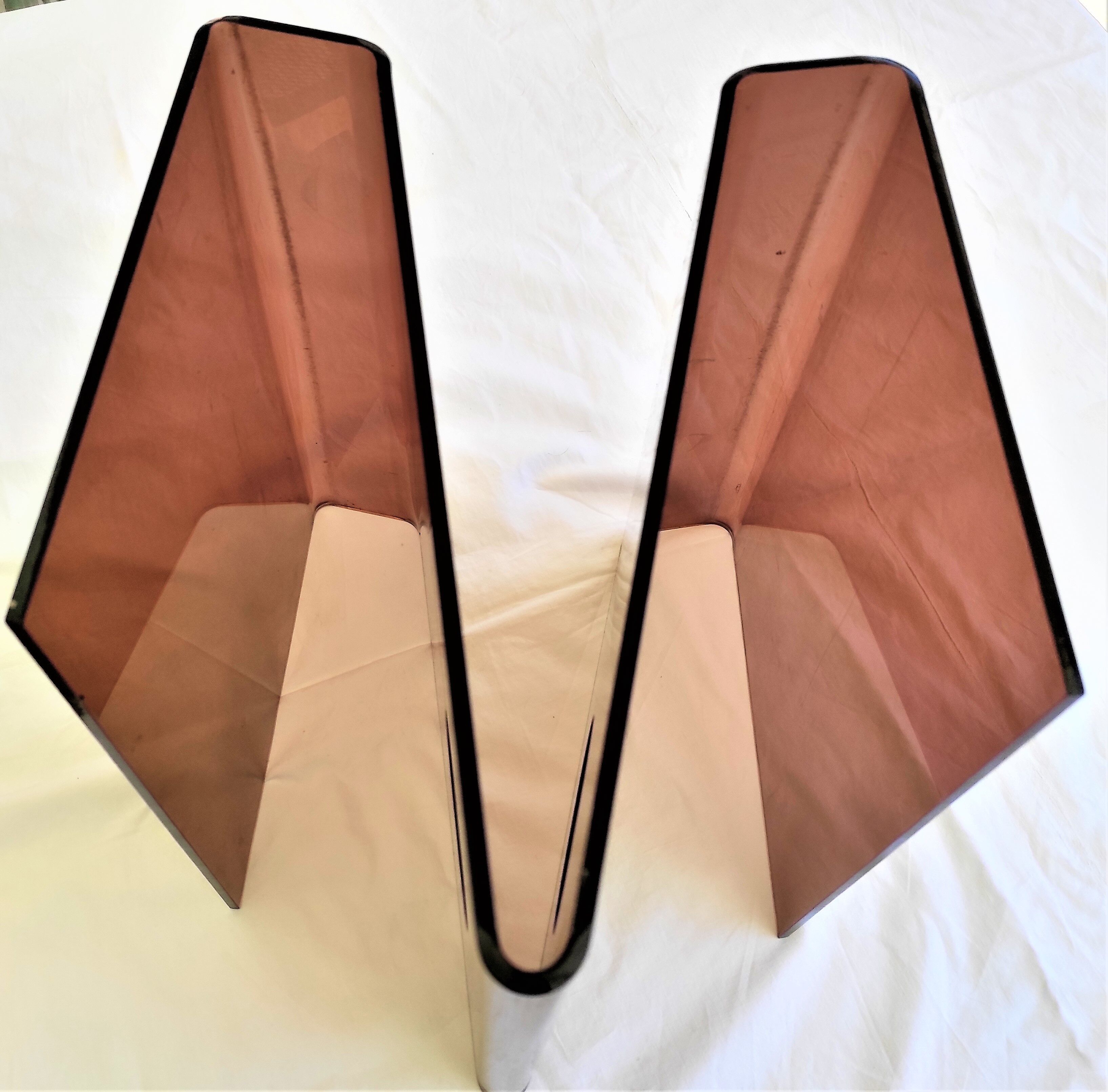 Plexiglass magazine door in brown smoke color from 1970