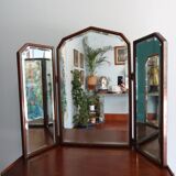 Triptych mirror 1900 with beveled mirrors, 88/42 x 68 cm
