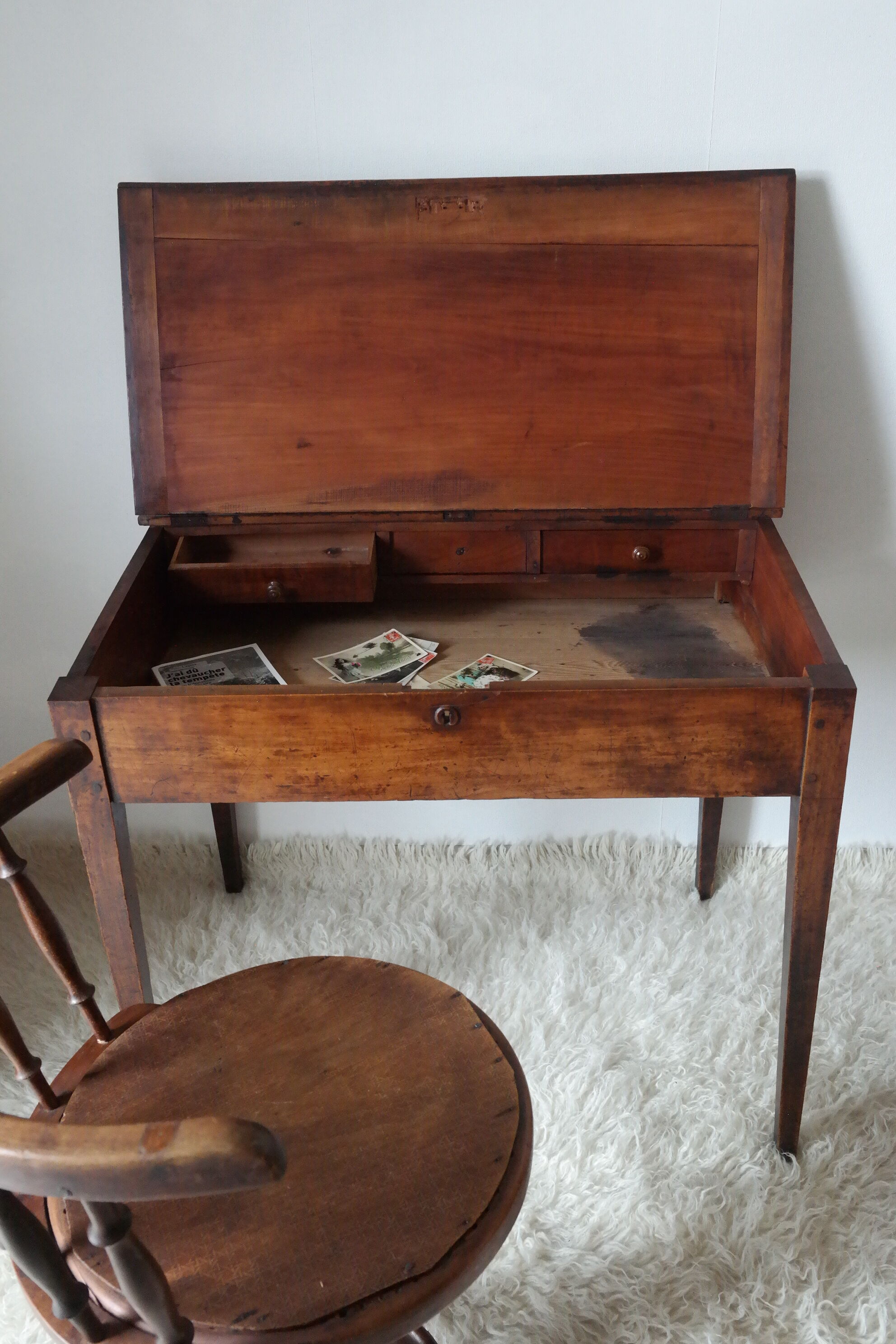 Old desk in walnut school master