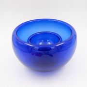 Pair of cobalt blue blown glass cups - 1970s