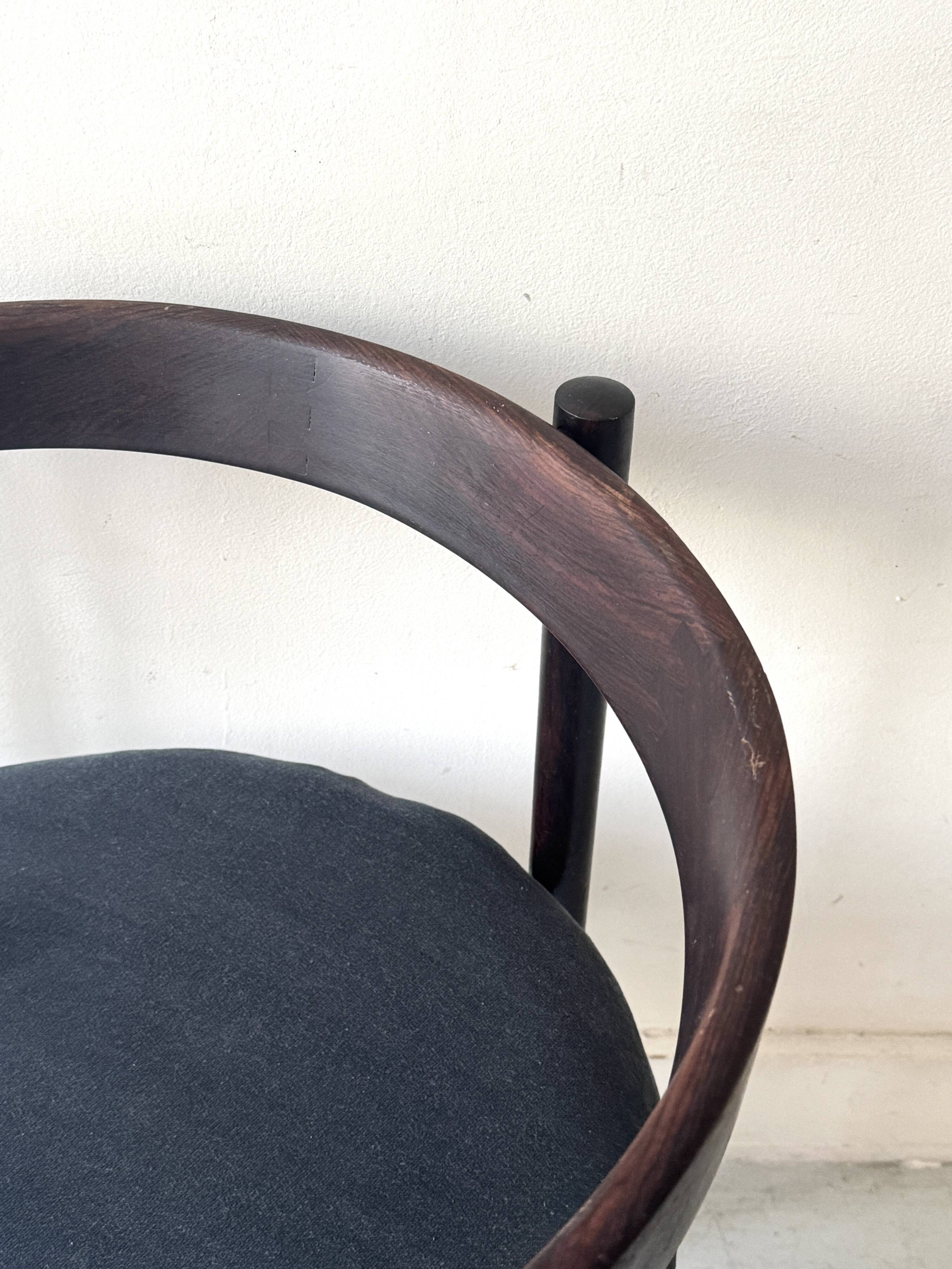 Round chair in rosewood by Hugo Frandsen for Børge M.S., Denmark 1970