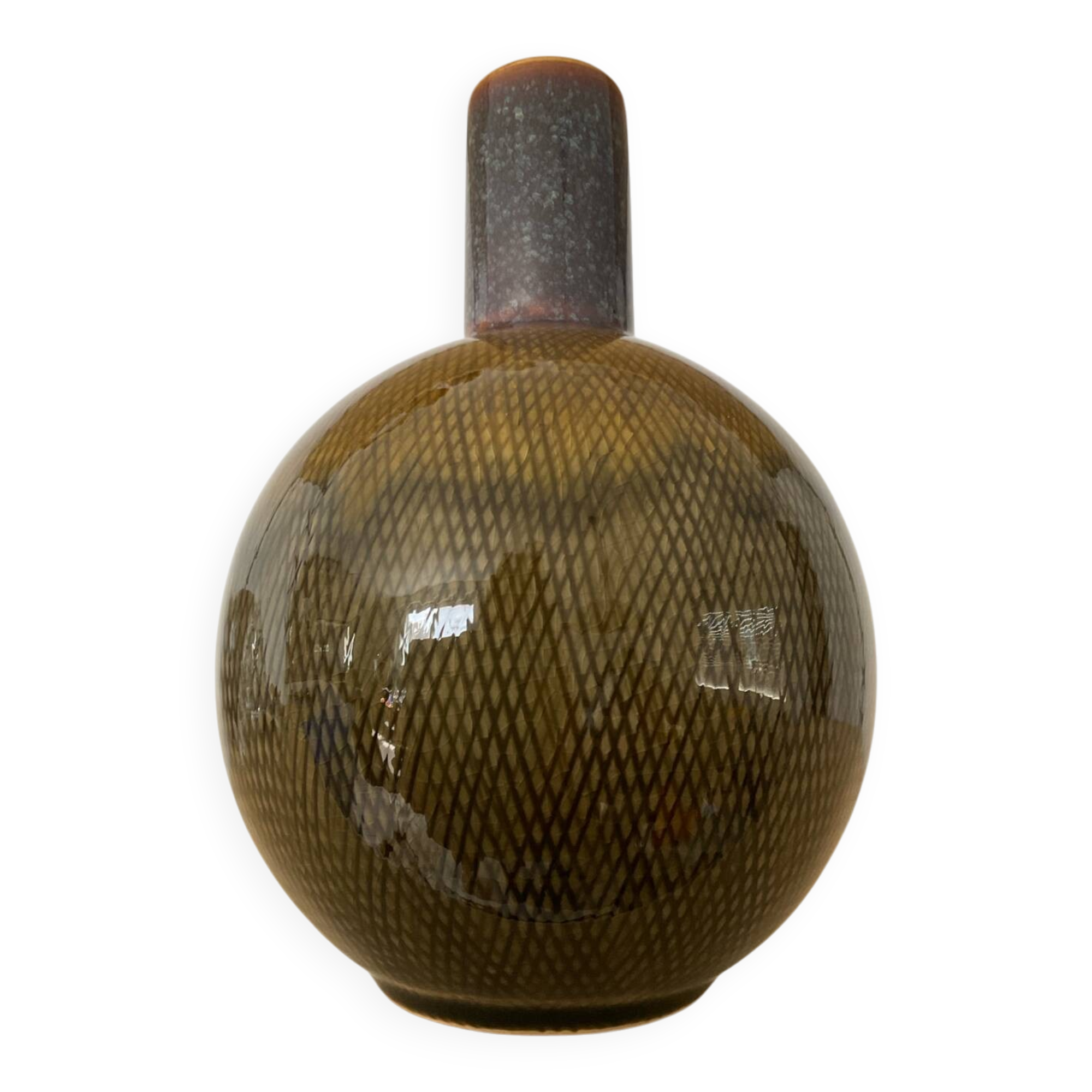 Vase vintage en céramique émaillée