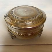 Antique silver-plated tripod box in the Louis XVI style.