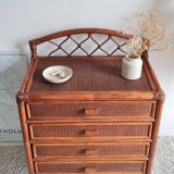 Rattan chest of drawers from the 1970s.