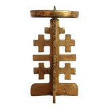 Brutalist vintage heavy brass candle Holder.