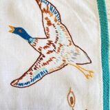 10 Large embroidered and hand-trimmed placemats "les colverts" - Métis - 40x56 cm