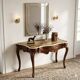 Baroque Venetian console in walnut, alabaster and marble, Italy 18th century.