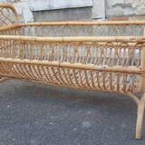 Rattan and bamboo child bed