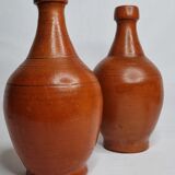 Pair of glazed terracotta jars, 26 cm