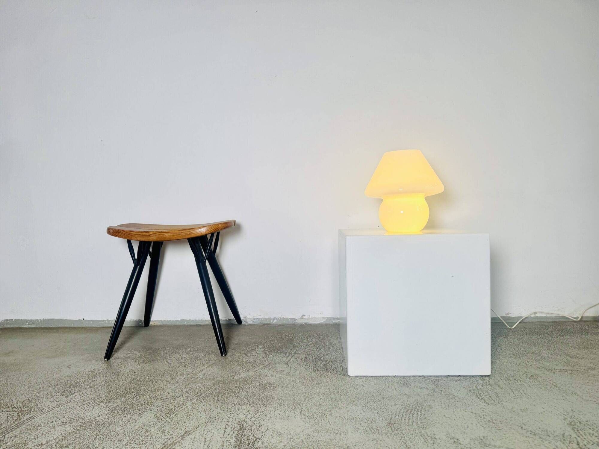 Opaline Glass Mushroom Table Lamp By Paolo Venini For Venini, Italy 1970S