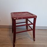 Red curved square stool