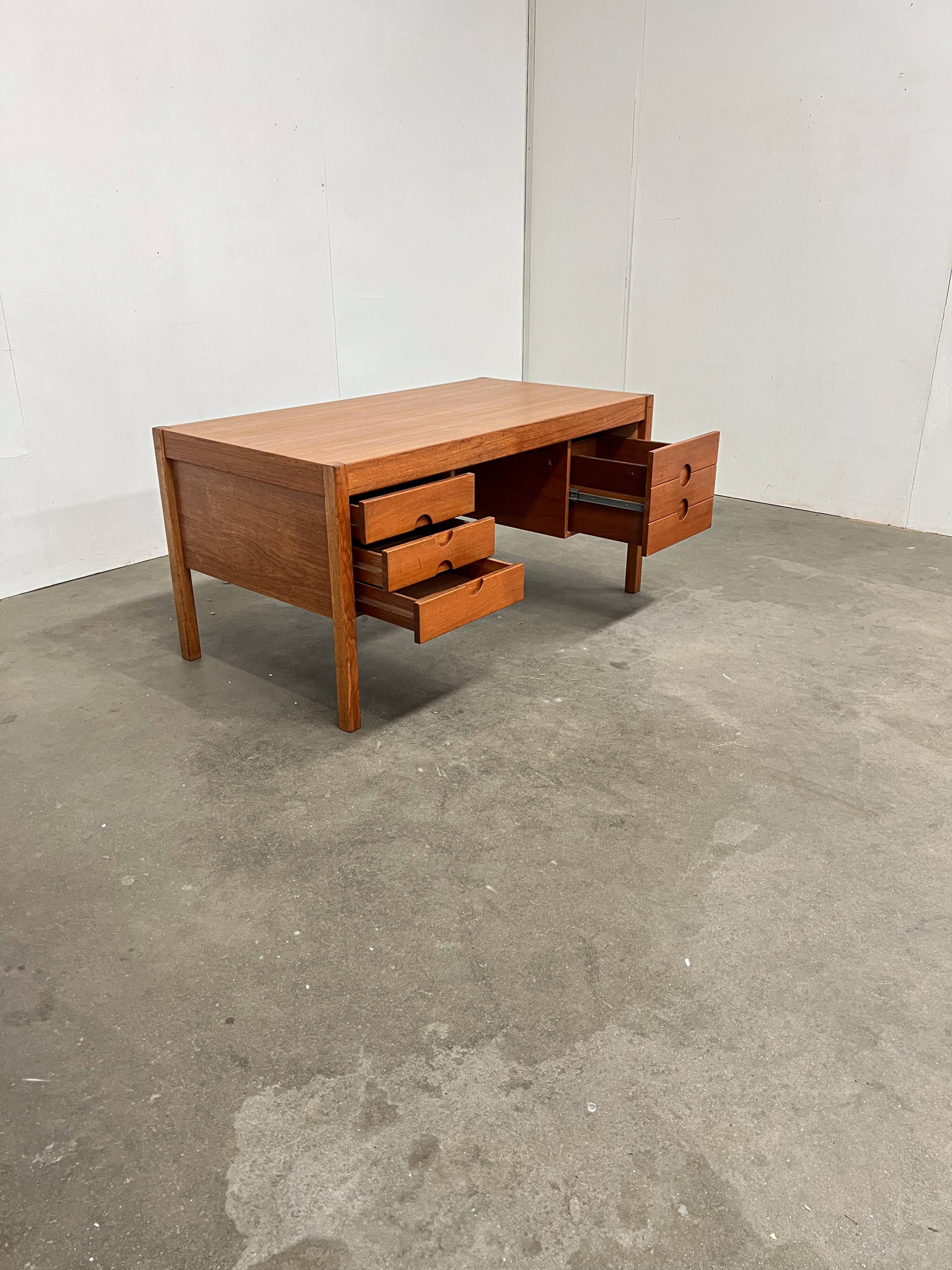 Vintage Scandinavian teak desk attributed to Christian Linneberg.