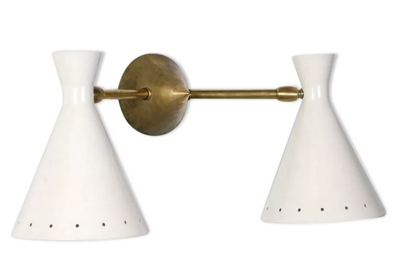 Wall lamp double white casserole